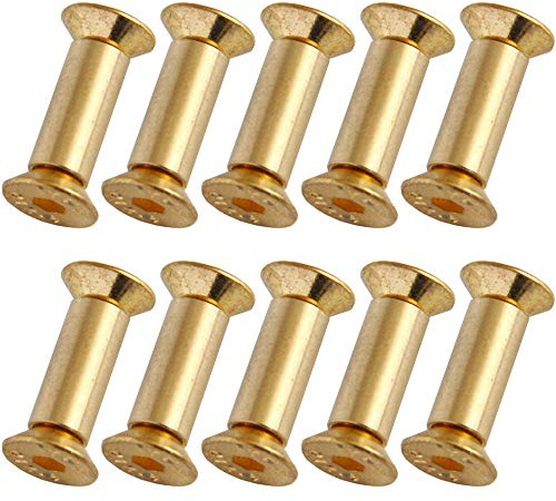 NICOLIE 10 Pcs/Lot En Laiton Vis Rivet Couteau Poignée Serrure Bricolage Couteau Matériel Plaque Fixation Plate Vis À Tête Hexagonale