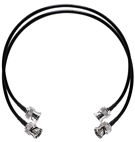 TUOLNK BNC Male to BNC Male Jumper Cable RG58 Low Loss 50 ohm CB Radio Coax Cable 20inch (50cm) BNC Wifi Antenna Extension Cable for HAM Radio Antenna 2 Pack, Black