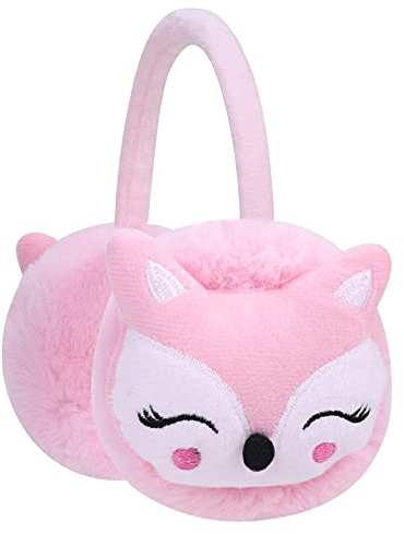 iNszkoos Kinder Winter Ohrenschützer Flauschig Kunstfell Ohrenwärmer Niedlichem Fuchs-Motiv Ohrenschutz Winddicht und Warm Ohrenklappen für Babys Mädchen Jungen Winteraccessoire Outdoor Skilaufen