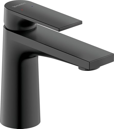 Duravit Tulum Waschtischarmatur, Größe S (Auslauf Höhe 97 mm), Wasserhahn Bad, Waschbecken Armatur, Schwarz Matt