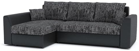 Ecksofa Paul mit Schlaffunktion! Best ECKSOFA! Eckcouch mit Bettkasten! Best! (Lawa 17 + Soft 11), Länge: 240 cm, Breite: 140 cm, Höhe: 85 cm