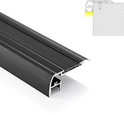 LED-Streifenprofil für Treppen, 65 x 27,5 mm, 2 m