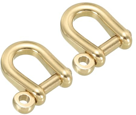 PATIKIL Anneau en D, Lot De 2, Largeur Intérieure De 6Mm, Épingle en Laiton, Crochet en Forme De U, Petit Mousqueton pour Porte-Clés, pour Projets De Bricolage en Cuir De Remplacement