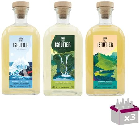 ISAUTIER - Arrangé citron & gingembre – Arrangé Coco & Vanilla – Arrangé Combava & Menthe 30% - 3x70cl