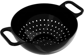 Trebonn HELM, Colander Passoire en mélamine avec finition brillante (noir, petit)