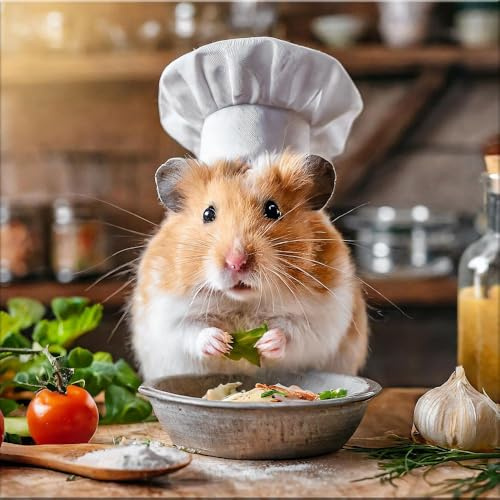 artissimo Glasbild 30x30 cm Küchenbild: lustiger Hamster AG5489A - Bild aus Glas, Wandbild Küche witzig