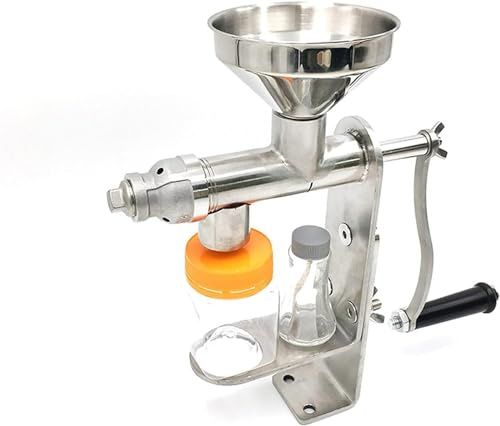 LUCEAE Kleine manuelle Ölpresse, Multifunktionale Edelstahl Heißes Und Kaltes Rapsöl Für Erdnüsse, Sonnenblumenkerne, Walnüsse, Oliven, kk123