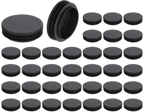 QUARKZMAN 36 Stück runde Rohrstopfen, Schwarze Lamellenstopfen, 60 mm OD (2,36 Zoll) Rohrabdeckung aus hochwertigem Kunststoff, Schutzkappen für Stuhl, Sofa, Tisch, Regal