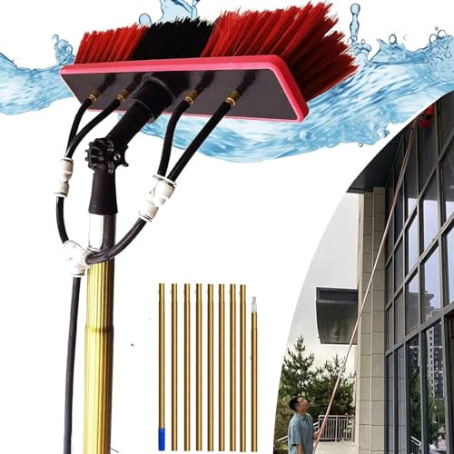 Ddasam Window Cleaning Pole, Water Fed Brush, Window Cleaner Kit, Window Glass Cleaning Brush & Pole Kit Truck Caravan Spray Washer Washing Equipment