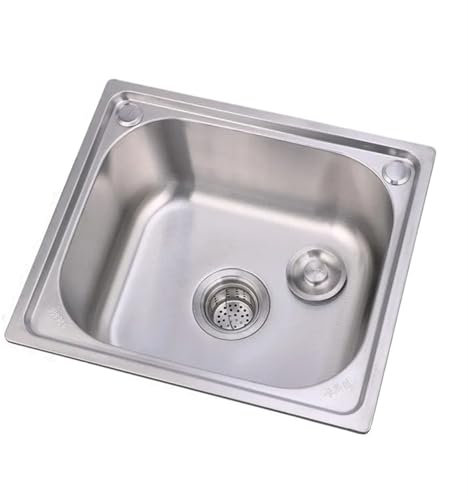 SynapSYA Waschbecken KüChe Silbriges 304-Edelstahl-Küchenspülbecken, mehrere Größen, Unterbauwaschbecken, Einzeltank, Waschgemüse, verdicktes Beckenset(42X38 C)