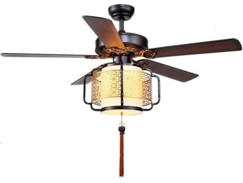 Vintage Farmhouse Retro Ceiling Fan Light with Remote Control 52 inch for Dining Room Kitchen Bedroom and Living Room