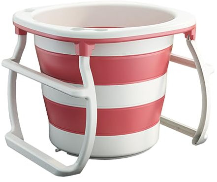 Baignoire Pliable Ronde pour Adulte, Baignoire de Douche Adulte, Baignoire sur Pied, Trempage Autoportante Baignoire Convient pour Petite Salle de Bain Spa(Pinkss,95 * 90 * 70cm)
