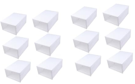 Genomskinlig skobox nizer med dörrkrokar set med 2 genomskinliga skoförvaringskorgar med över dörren krok hängare garderob skohylla vikbara förvaringsfack i plast (6 st x 2)