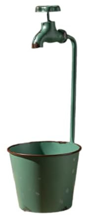 MagiDeal Pot de Fleur de Robinet, conteneur de Plantes, Ornement créatif, Cadeau, pièce maîtresse, décoration de Jardin, jardinière de Robinet en métal pour