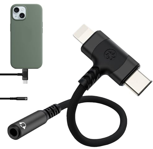 Menibeuty 2-in-1 Adaptateur USB C + Light1ngs Jack 3.5mm de Casque Adaptateur, Adaptador de Audio con Alta Definición Chip DAC Compatible con 1Phone 16 15 14, Ga1axy S25/S24/S23/S22 Series