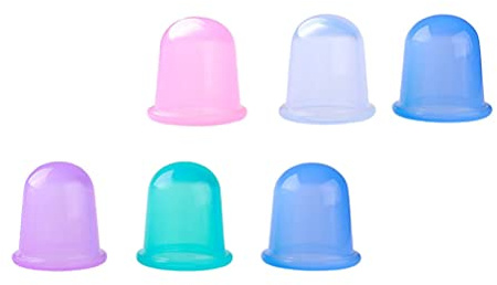Juego de 6 ventosas de silicona, para masaje de cara y ojos, para cara, cuello y piel