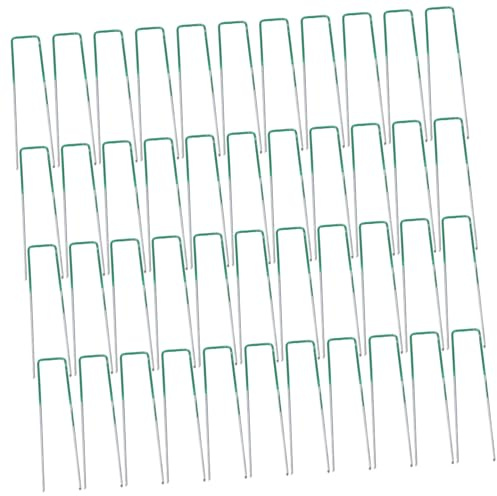 JOINPAYA 50 pièces Piquets Métalliques Galvanisés Anti-Rouille Piquets de Fixation Durables pour Gazon Synthétique Extérieur Agrafes pour Toile Paillage et Jardinage Polyvalent