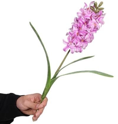 Gdfnmogo Arreglo floral artificial de jacinto violeta para decoración del hogar, jardín, boda, material de seda y plástico, 42 cm de altura, multicolor (morado)
