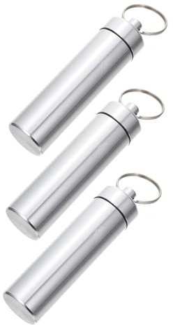 SAFIGLE 3 Piezas Contenedor de Hisopos de Algodón Caja Portátil de Aluminio para Palillos de Dientes Llaveros Resistente para Camping y Viajes al Aire