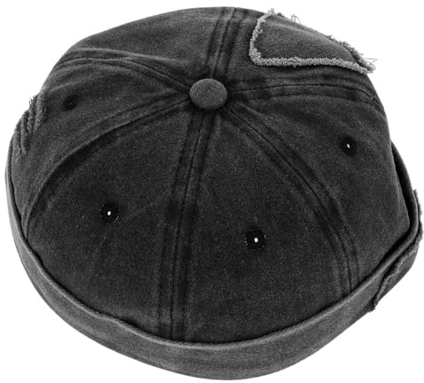 VILLCASE Berretto Senza Visiera da Uomo in Cotone Vintage, Design Comodo e Stile retrò, per attività All'aperto, Taglia 56-62 Cm Colore Grigio Scuro