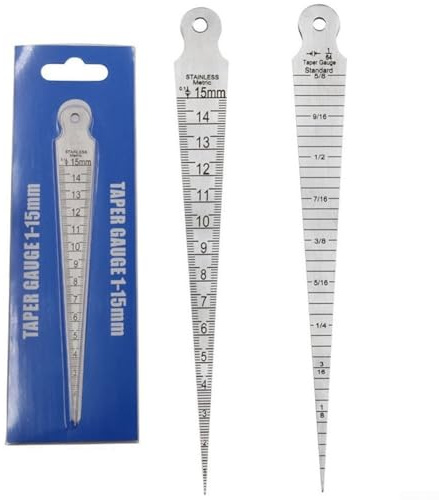 Spessimetro di precisione in acciaio inox da 115 mm per misurare piccole aperture e diametri cilindrici (2 mm)