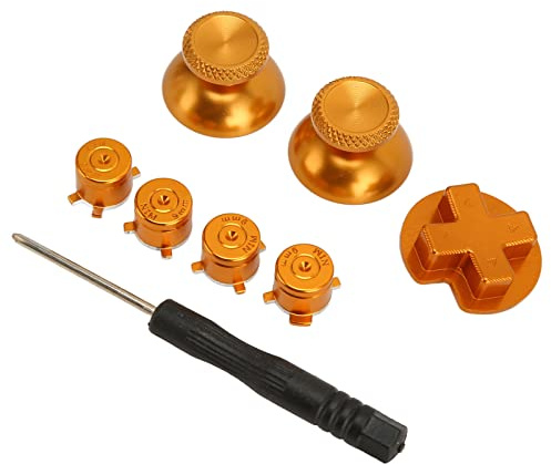 BONKZEBU Metalllegering Spelkontrollknappdelar för Pro-handtag, Hållbara Ersättningsknappar för Pro Controller, Höghållfast Aluminiumlegeringsmaterial, Guldfärg