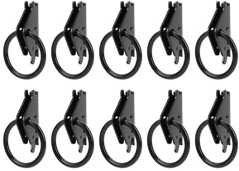 ZASCHMOY Lot de 10 Anneaux d'arrimage E Track O Rings – Acier Robuste pour Sécuriser Le Chargement dans Les Remorques et Les Camions, Limite de Charge de Travail 2 500 LB, Noir