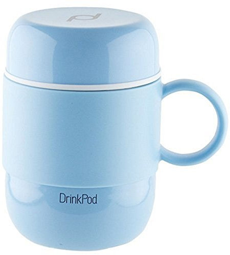 Drink Pod Vacuum Insulated Travel Mug, Stainless Steel, Blue, 280ml