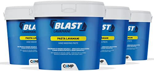 CAMP BLAST Pasta Lavamani con Abrasivi Naturali, al Profumo di Limone, 4 x 4000 ml