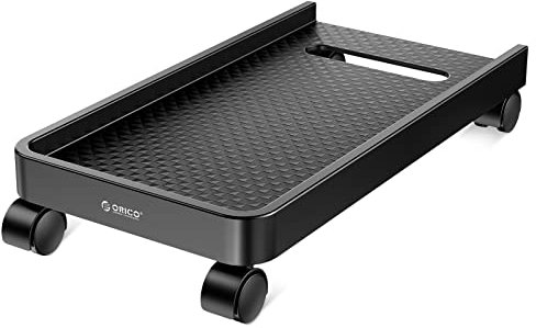 ORICO Soporte Universal para CPU con 2 Ruedas de Bloqueo y 2 Ruedas Giratorias, Soporte para Ordenador de Sobremesa en Casa, Impresoras, Plantas en Maceta (45,4 x 22,2 x 2.2 cm)