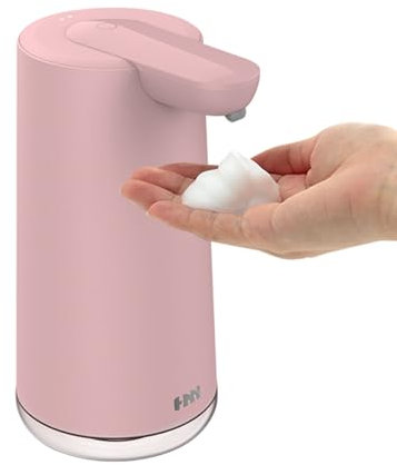 Frohsun Dispenser automatico di sapone, touchless ricarica magnetica impermeabile IPX7 con 2 volumi di schiuma regolabili, dispenser di sapone con movimento manuale (Pink)