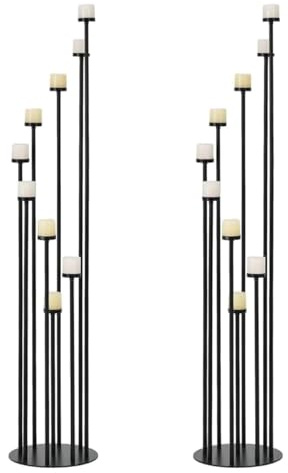 Fullvaseer Black 9 Arm Floor Candle Holder Candelabra for Home Decor, Weddings, Dinner Parties Formal Events