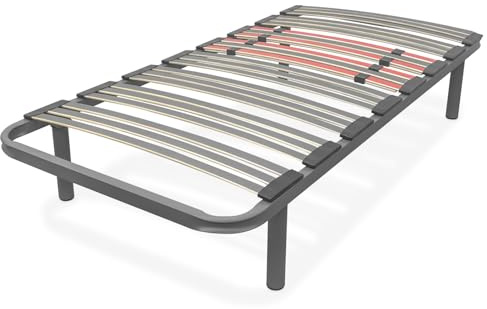 amuéblate Online - Somier Multiláminas Extra Resistente con Reguladores Lumbares de 90 x 190 con 4 Patas de 25cm Incluidas