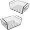 Spetebo Estantería inferior para colgar cesta de metal, juego de 2 unidades, color negro, 38 x 28 cm, cesta de almacenamiento para colgar en estantes, cesta de alambre para estantería, armario, cocina