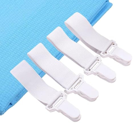 Lot de 4 sangles de fixation réglables pour drap-housse, drap-housse, attaches de drap-housse, attaches de drap-housse, clips pour drap housse de matelas, draps de lit, canapé