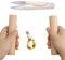 Gosknor 2pcs Knot Grippers Tool for Silicone Beads, Wooden Tightening Bead Knotting Tool with Scissor for Crafts Wristlets Jewelry Making Keychains Bracelets