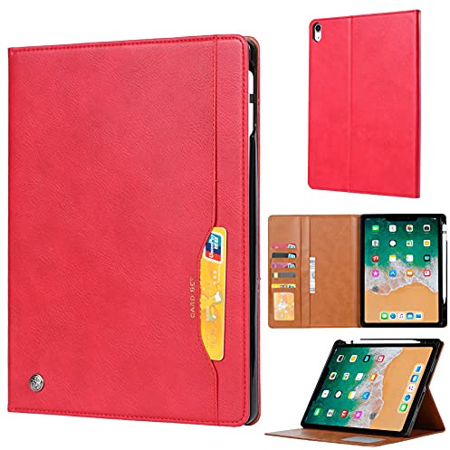 Resa med surfplatta Tablet Väska till iPad Pro 11 tumsfall 2018 Folding Stand Cover med Auto Wake/Sleep Tablet Case Cover Surfplatta skydd(Rosso)