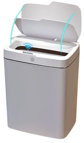Biniveil Cubo De Basura Automatico,Cubo De Basura Eléctrico Para Baño | Papelera De 18L Anti-Olor Con Autocierre, Impermeable Para Dormitorio Salón Residencia Lavandería