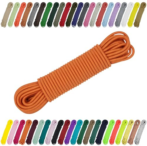CARTONARE Cordón elástico de 2 mm y 3 mm para costura, manualidades y exteriores, goma redonda, cuerda expansora, banda elástica (523), zanahoria, 3 mm x 5 m