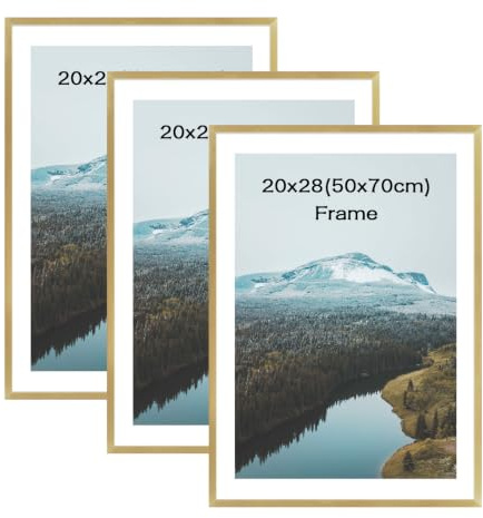MMOWW Picture Frame 20x28/50x70cm Set of 3 Freestanding and Wall Mountable | Acrylic Glass, Display Modern Decorative Frame, For Poster Frame, Photos, Puzzles