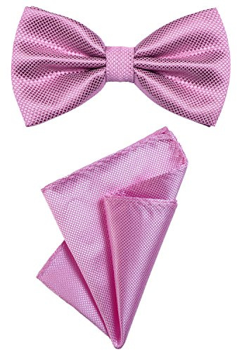 DonDon Set para hombres compuesto por un pañuelo y una pajarita a juego en color, unida y ajustable en tamaño