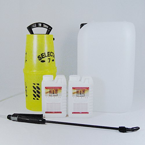 2 X 1L LIGNUM PRO D156 Concentrated Woodworm & Dry Rot Killer Wood Treatment (Each 1L Makes 25L) Spray KIT & 25L Mixing Drum
