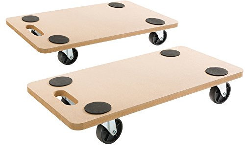 Arebos Rollbrett | 2 Stück | bis zu 200 kg Traglast | inkl. Gummipads Transportroller Möbelroller Transporthilfe für Umzug Möbel-Transport