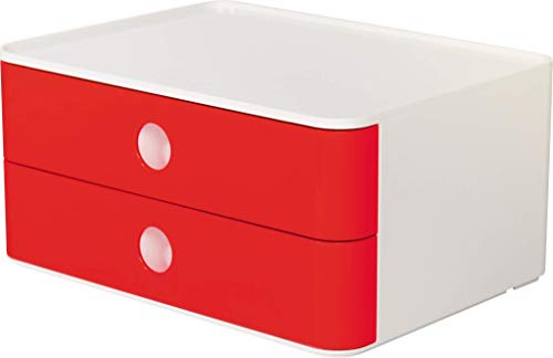 HAN 1120-17 - SMART-BOX ALLISON, cassettiera impilabile con 2 cassetti, colore: cherry red