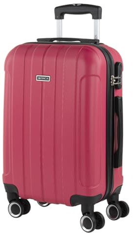 ITACA - Trolley Handgepäck Cabin Trolley Koffer Reisekoffer Hartschalenkoffer mit Zahlenschloss - Kabinengepäckgröße 55x35x20, Erdbeere
