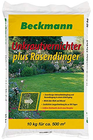 Beckmann Rasendünger Plus Unkrautvernichter, 10 Kg Beutel
