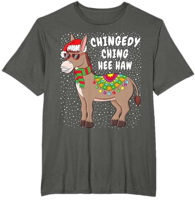Funny American Italian Xmas Gift Christmas Donkey T-Shirt