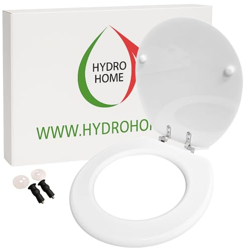 HYDRO HOME Copriwater compatibile con Small Ideal Standard Eco, MDF verniciato, incluse cerniere regolabili con fissaggio dall'alto, bianco