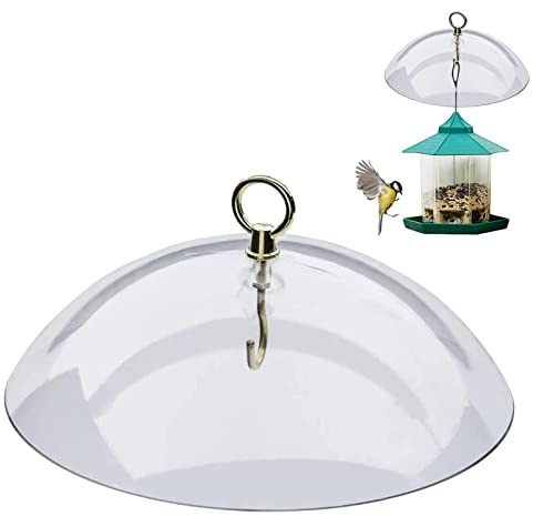 Gereton Bird Feeder Protective Dome, Clear Weather Guard for Oriole Feeders, Squirrel Proof, Easy Installation, White