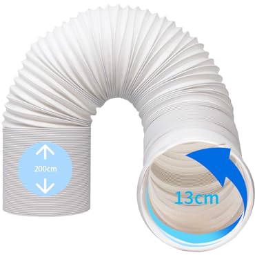 Tuyau Climatiseur Mobile, Rallonge Tuyau Gaine Évacuation Climatiseur Mobile Flexible d'évent JVISION de 130 mm/150 mm Pouces de Diamètre (Diamètre Extérieur 13cm x Longueur 2M)